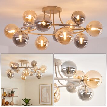Chehalis plafón de techo de bolas 12 luces G9, lámpara de techo redonda Ø 76 cm