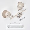 Plafón de techo Safari con barra alargada moderna y 2 focos orientables