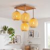 Basto plafón de techo de bambú 4 luces con pantallas trenzadas estilo boho