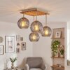 Koyoto plafón de techo 4 luces E14 con pantallas globo, estilo boho retro