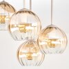 Koyoto plafón de techo redondo 4 luces, lámpara de techo con tulipas esféricas
