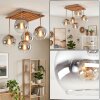 Koyoto plafón de techo 5 luces E14 con pantallas globo para salón y comedor