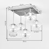 Koyoto plafón de techo 5 luces E14 con pantallas globo para salón y comedor