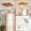 Koyoto lámpara de techo colgante de 5 luces con pantallas esféricas acanaladas