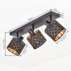 Tallaboa plafón de techo 3 luces E14 con pantallas cilíndricas caladas orientables