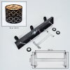 Tallaboa plafón de techo 3 luces E14 con pantallas cilíndricas caladas orientables