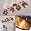 Alsen plafón de techo 4 luces E14 con focos orientables y pantallas caladas