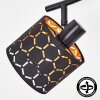 Plafón Alsen, pantallas doradas y negras, focos orientables, para pasillo y recibidor