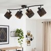 Tallaboa plafón de techo orientable de 4 focos E14 con pantallas caladas