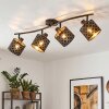 Tallaboa plafón de techo orientable de 4 focos E14 con pantallas caladas