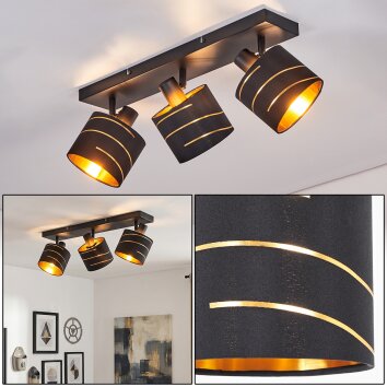 Alsen plafón de techo para salón con 3 focos orientables E14 y ranuras decorativas