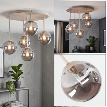 Chehalis plafón de techo 5 luces G9, lámpara de techo con globos Ø 43 cm