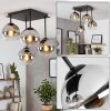 Luminaria esférica moderna Koyoto, clúster de estructura de metal con 4 pantallas