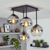 Koyoto lámpara de techo 4 luces E14 con pantallas globo, diseño escalonado retro