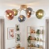 Chehalis plafón de techo 6 luces con globos curvos Ø 64 cm, estilo vintage