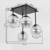 Koyoto plafón de techo 4 luces E14 con pantallas tipo globo, Ø 35,5 cm