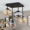 Koyoto lámpara de techo de 4 luces con tulipas esféricas, estilo vintage