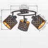 Tallaboa plafón de techo de 3 focos orientables con pantallas metálicas caladas