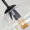 Koyoto, plafón de cristal estriado, lámpara de techo 4 luces con globos ahumados