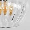 Koyoto, plafón de cristal estriado, lámpara de techo 4 luces con globos ahumados