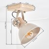 Foco de techo orientable Orny con brazo de madera y pantalla crudo para la cocina