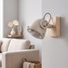 Aplique de pared orientable Herford con mecanismo circular, color arena
