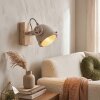 Aplique de pared orientable Herford con mecanismo circular, color arena