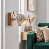 Aplique de pared orientable Herford moderno en color crudo para leer junto al sofá