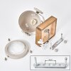 Aplique de pared orientable Herford moderno en color crudo para leer junto al sofá