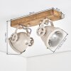 Foco de techo Herford, dos cabezales orientables, estilo boho, para la cocina