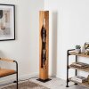 Lámpara de pie Sernadelo Boho con columna de madera ondulada en crudo, 4 luces