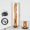 Lámpara de pie Sernadelo bohemia de madera cruda con columna ondulada, 4 luces