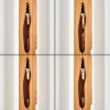 Lámpara de pie Sernadelo bohemia de madera cruda con columna ondulada, 4 luces