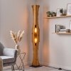 Lámpara de pie de madera Sernadelo en crudo con columna rectangular y recortes ondulados
