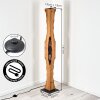 Lámpara de pie de madera Sernadelo en crudo con columna rectangular y recortes ondulados