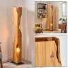 Lámpara de pie bohemia Sernadelo con panel ondulado de madera de abeto en crudo