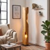 Lámpara de pie bohemia Sernadelo con panel ondulado de madera de abeto en crudo