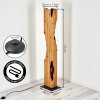 Lámpara de pie bohemia Sernadelo con panel ondulado de madera de abeto en crudo