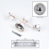 Aplique de pared retro Gastor, set de 2, con 3 esferas de vidrio ahumado