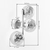 Aplique de pared moderno Gastor con tres globos de vidrio ahumado y ámbar, E14