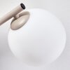 Aplique de pared moderno Koyoto con tres pantallas esféricas de vidrio blanco