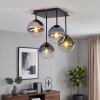 Lámpara de techo tipo cluster Gastor moderna con 4 pantallas de vidrio azules y verdes