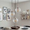 Lámpara colgante moderna Gastor de 3 luces con esferas de vidrio transparente, E27