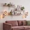Aplique de pared Koyoto con tres esferas de vidrio ahumado y transparente, set de 2