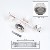 Aplique de pared Koyoto con tres esferas de vidrio ahumado y transparente, set de 2