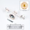 Aplique de pared de 3 luces Gastor moderno con globos de vidrio ámbar, estructura en arena