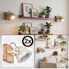 Aplique de pared Herford, set de 2, cabezal orientable escandinavo en crudo