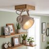 Plafón Herford boho con foco orientable y rejilla estriada, crudo, para pasillo