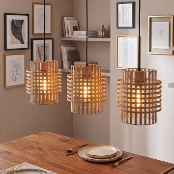 Lámpara colgante de jaula Lomir, ajustable durante el montaje, para mesa de comedor