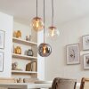 Lámpara colgante Gastor con tres pantallas esféricas de vidrio para mesa de comedor